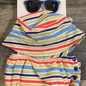 ExerSaucer 3-Pack Baby 18M Sunglasses + Reusable Swim Diaper Hat Beach Pool